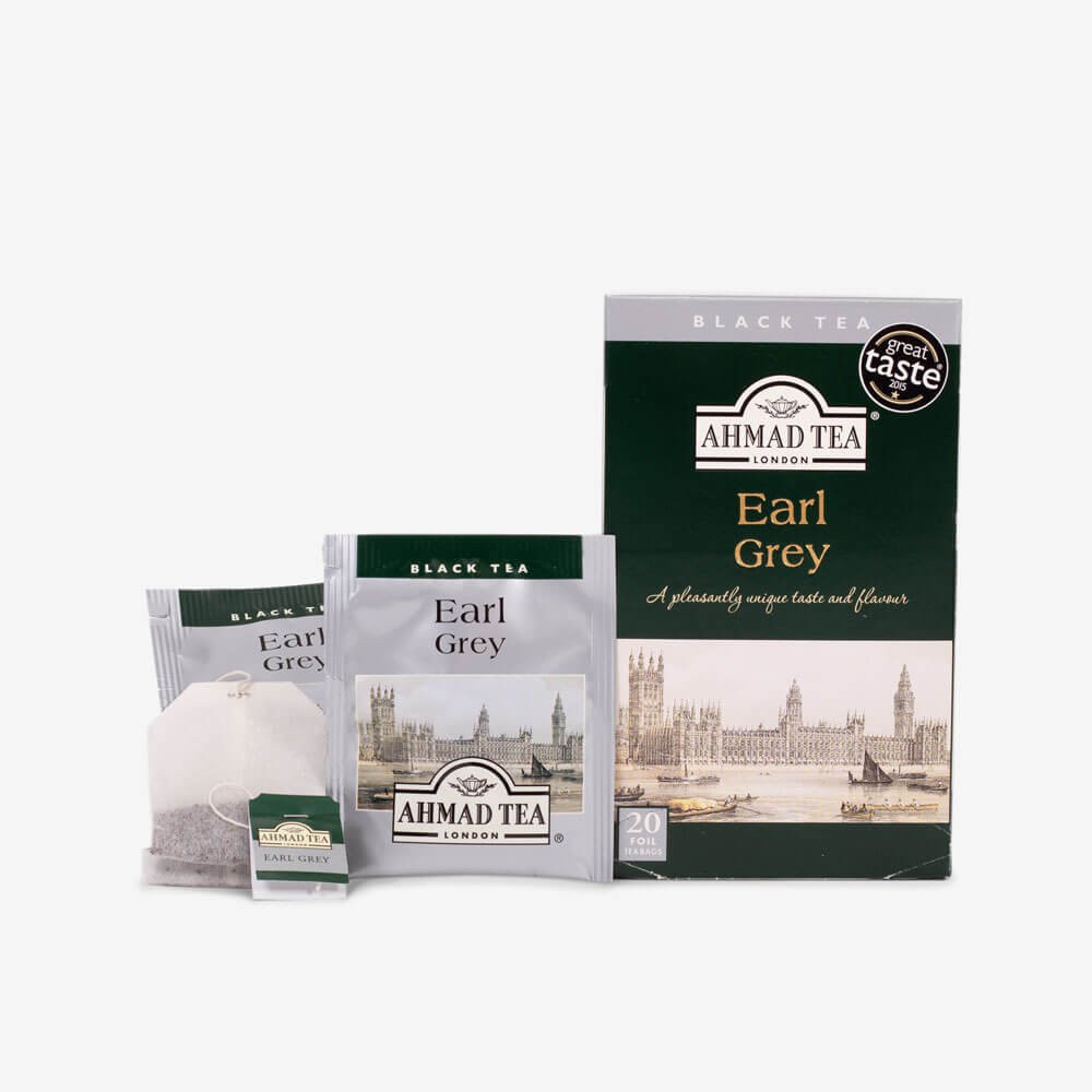 Trà Bá Tước Anh Quốc bao thiếc - Ahmad Earl Grey Tea loại 40g/ 20 túi lọc( túi có bao thiếc)