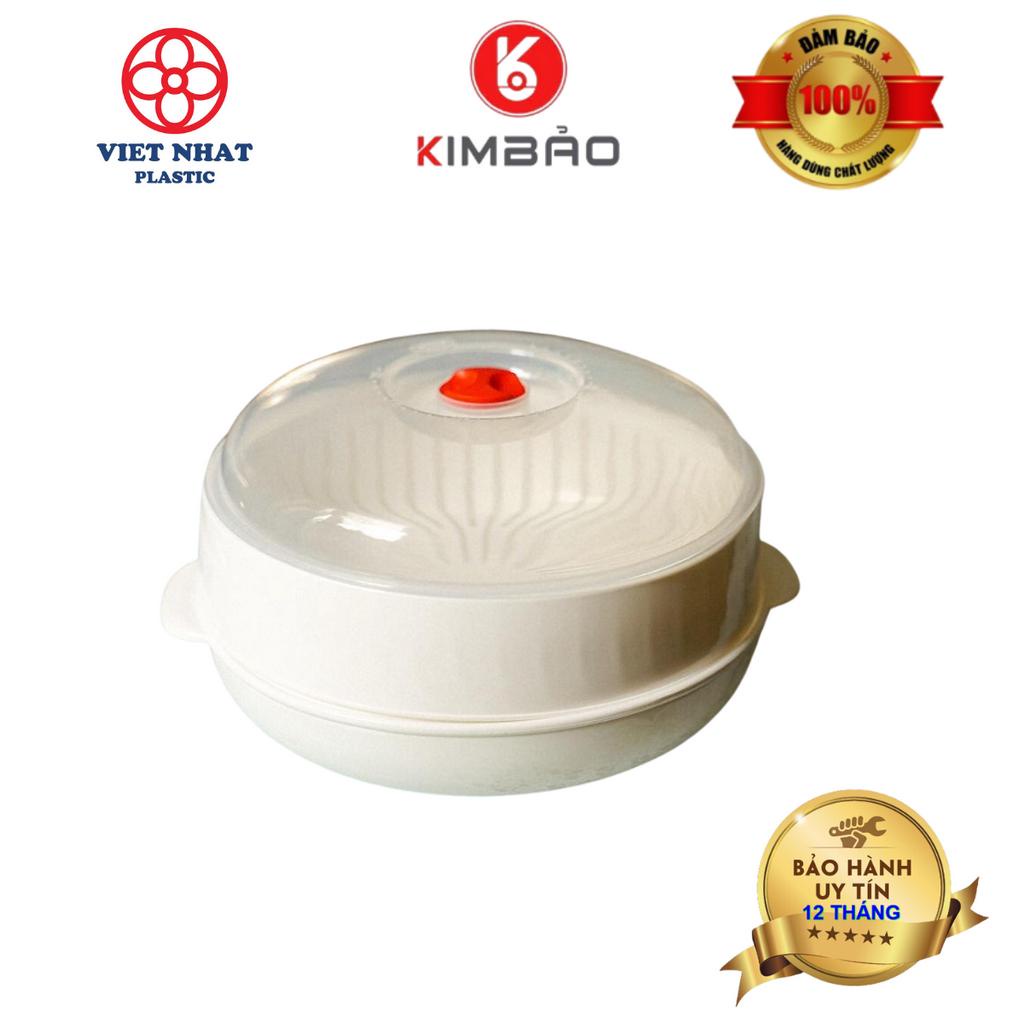 Khay nhựa hấp lò vi sóng 2 tầng nhựa Việt Nhật chịu nhiệt tốt xửng hấp bánh 5625