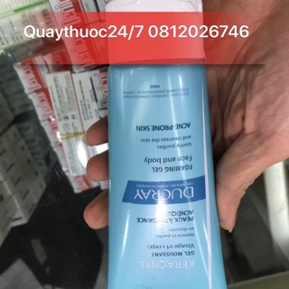 Gel rửa mặt cho da nhờn mụn ducray keracnyl moussant
