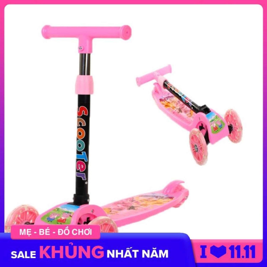 Xe đẩy 3 bánh scooter cho trẻ em ,có đèn flash khả năng thăng bằng tốt an toàn cho bé