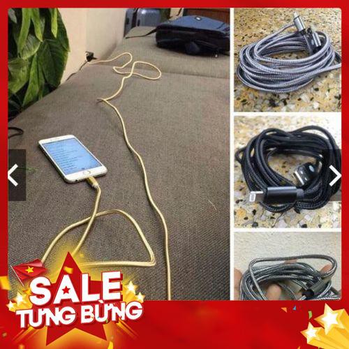 Cáp sạc dây dù dài 3m dành cho iphone và sam sung - Hàng nhập khẩu