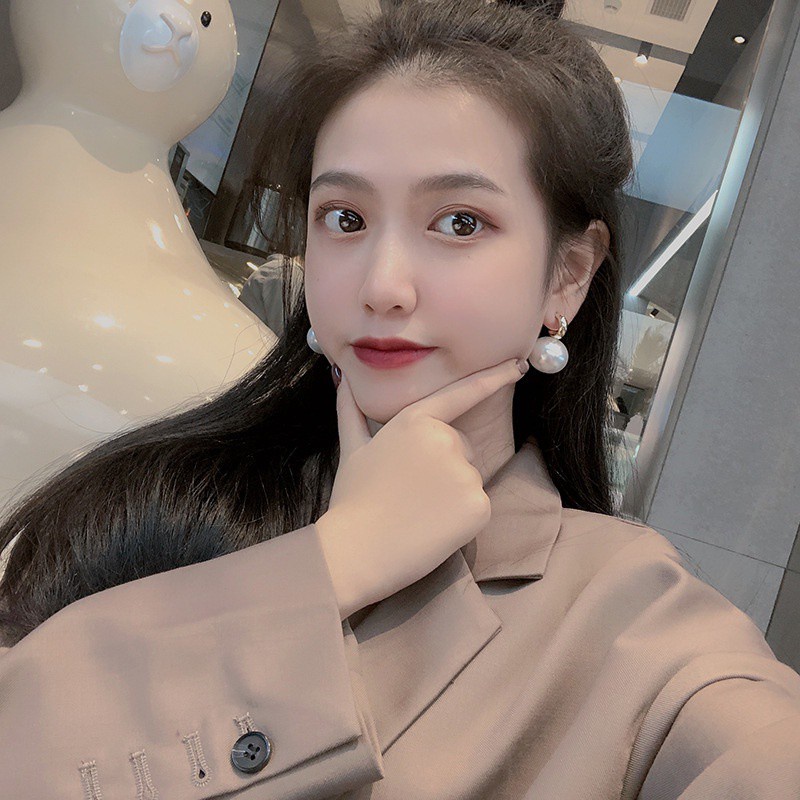 Khuyên tai ngọc trai thiết kế Hàn Quốc