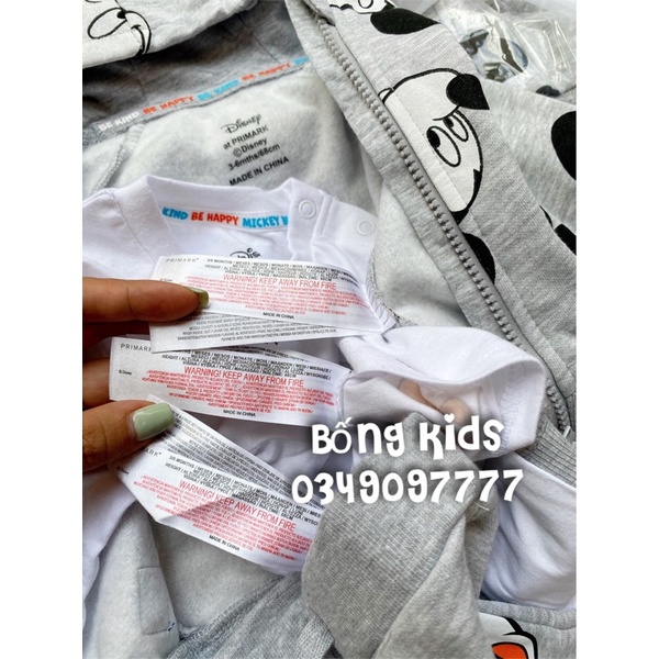 Bộ 3 Món Bé Trai Mickey Ghi PR