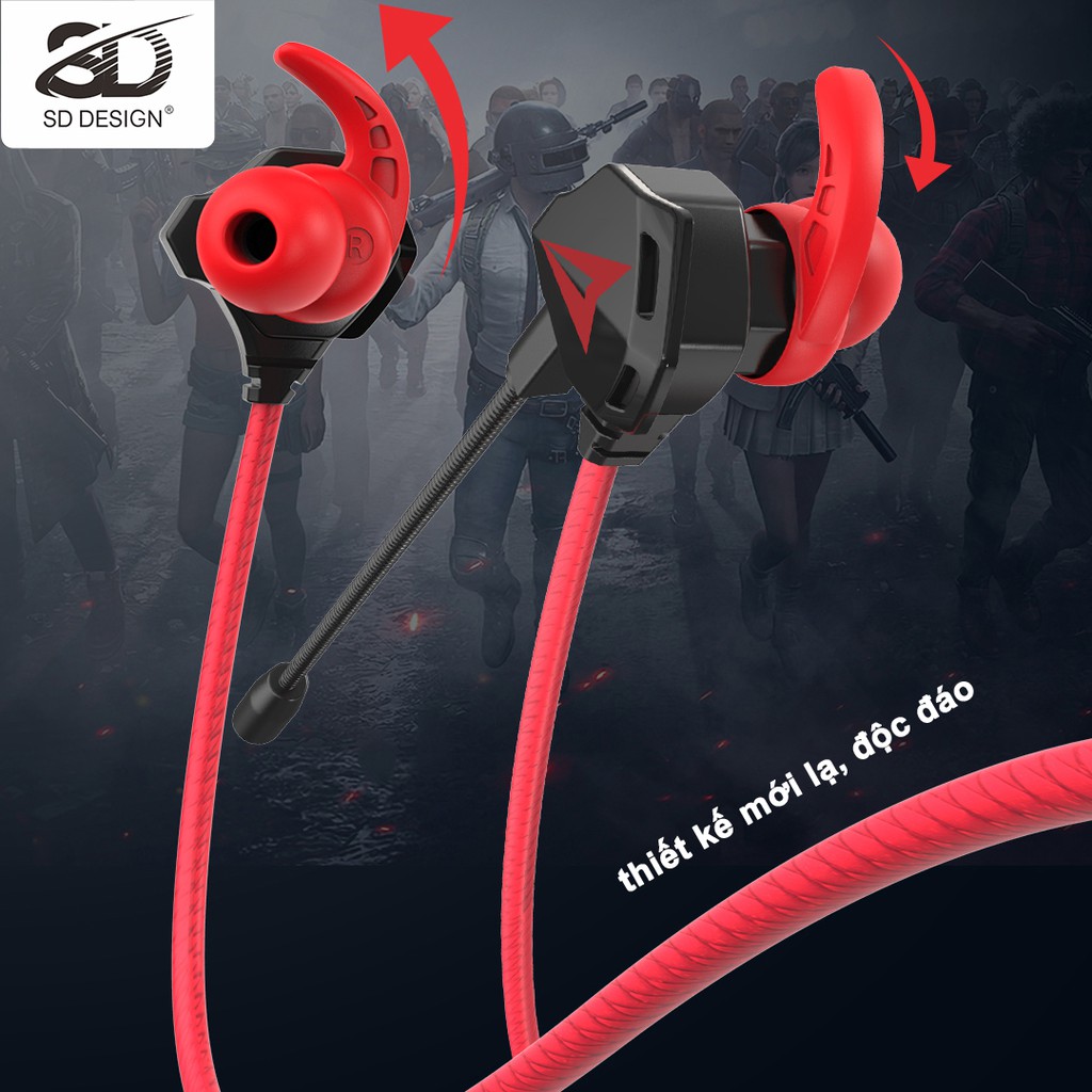 Tai nghe Gaming chính hãng SD DESIGN S2 chuyên dùng cho game thủ có mic, chân kim nghiêng 3.5mm