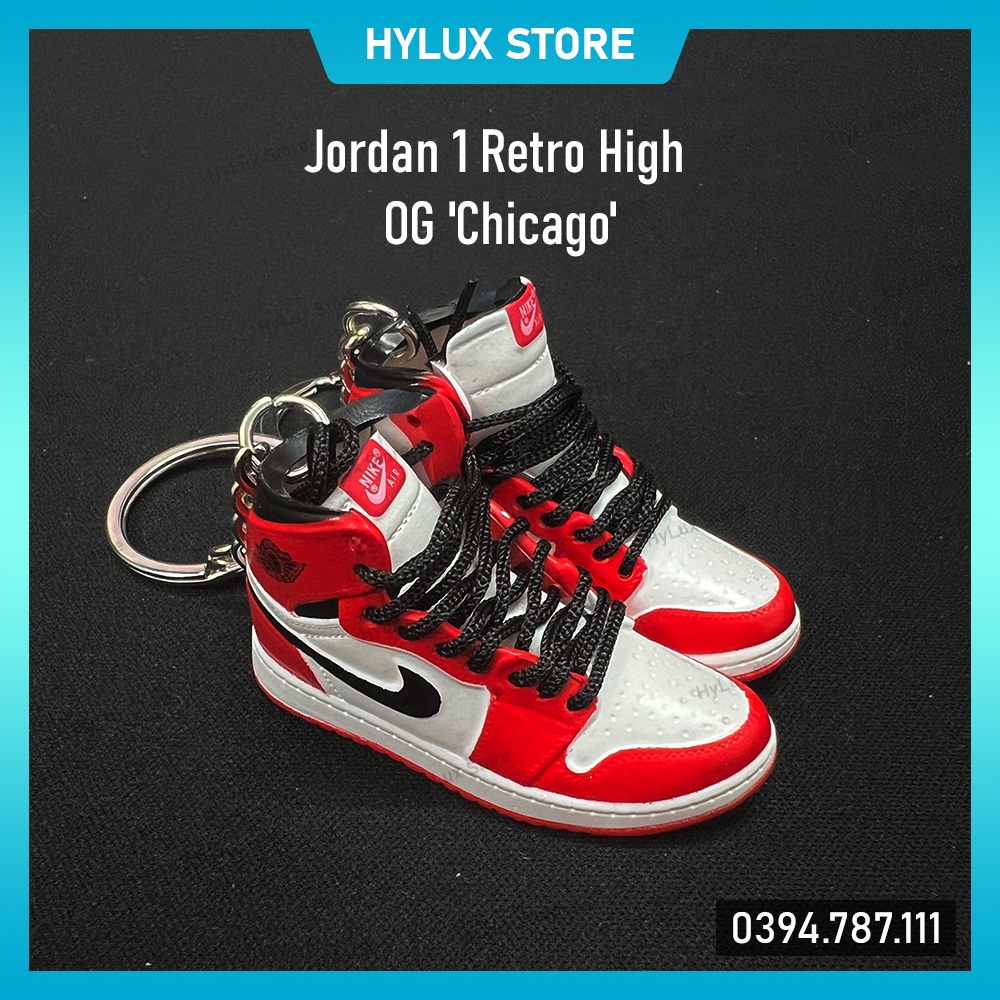Móc khóa giày 3D Jordan 1 Retro High OG Chicago cao cấp