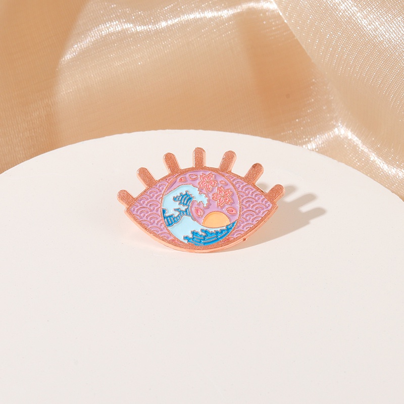 Ghim Cài Áo Tráng Men Họa Tiết Sóng Biển/ Mắt Đại Dương Nghệ Thuật Làm Quà Tặng Cho Bé/ Bạn Bè