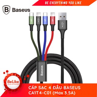 Cáp sạc 4 đầu baseus ca1t4-a01 - hàng chính hãng