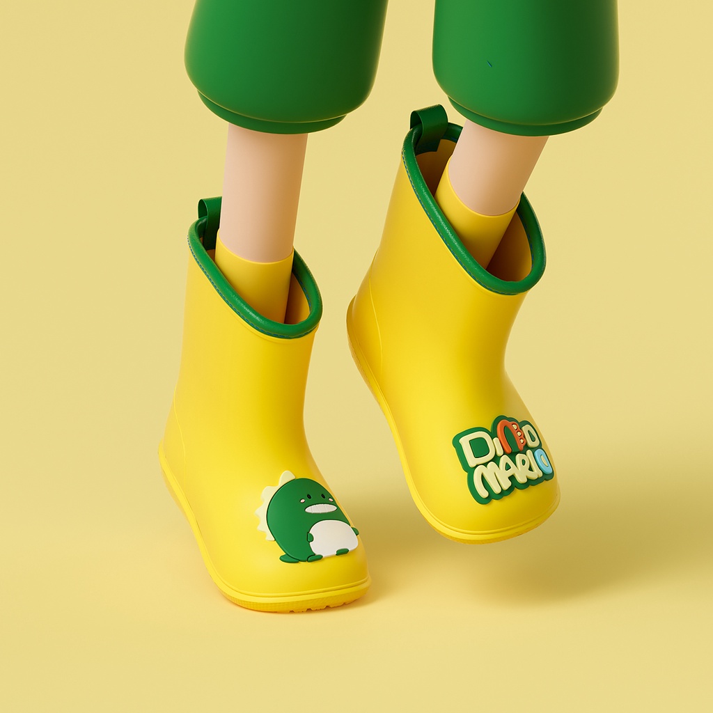 Giày đi mưa CHEERFUL MARIO bằng EVA không trơn trượt không thấm nước họa tiết hoạt hình cho trẻ em