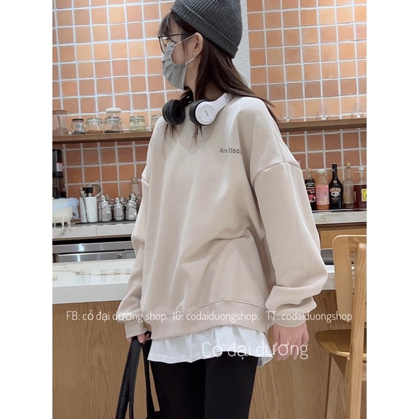 Áo nỉ swt pha tà Acne Stodios