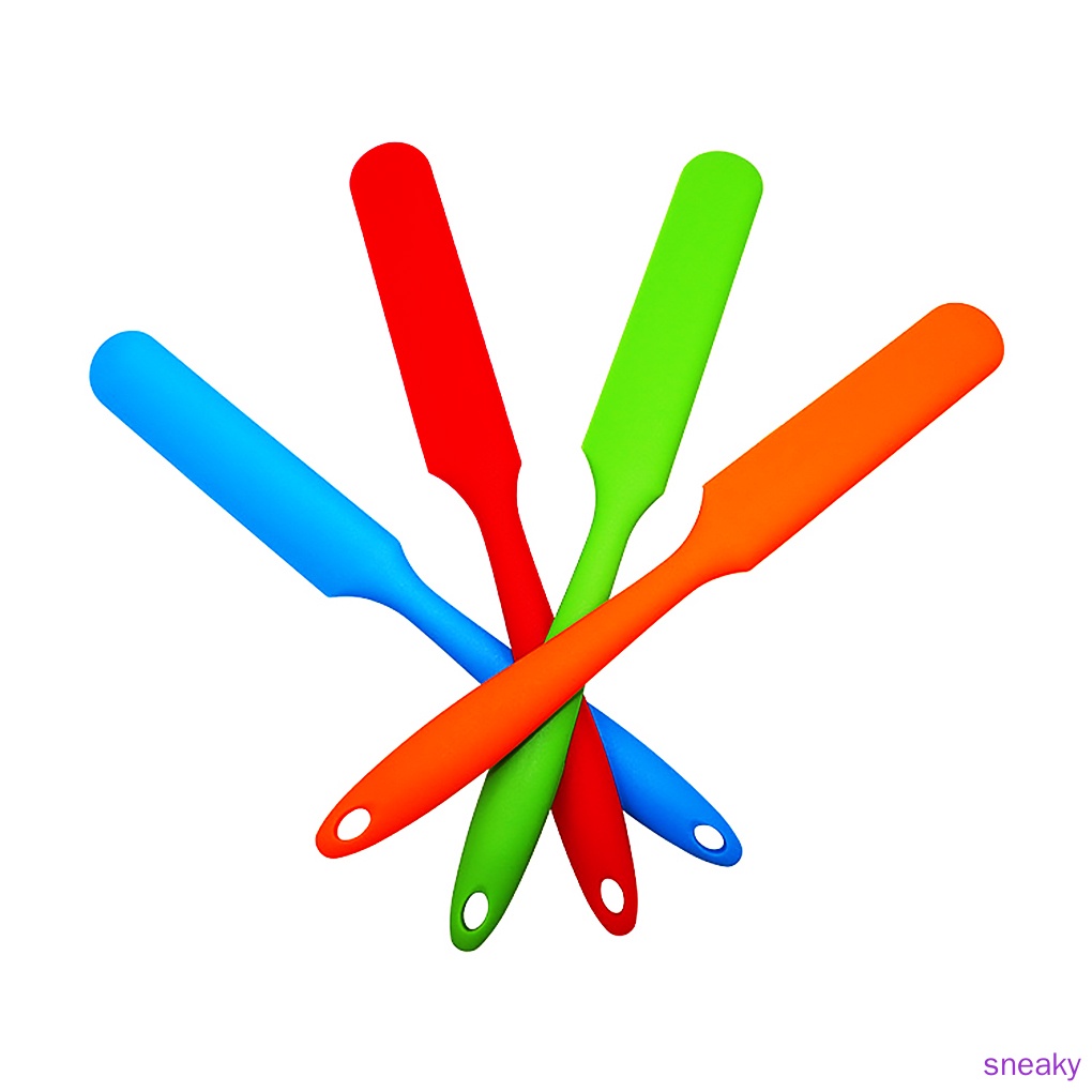Dụng Cụ Vét Bột Làm Bánh Bằng Silicone Chịu Nhiệt Không Đường Viền Màu Đỏ