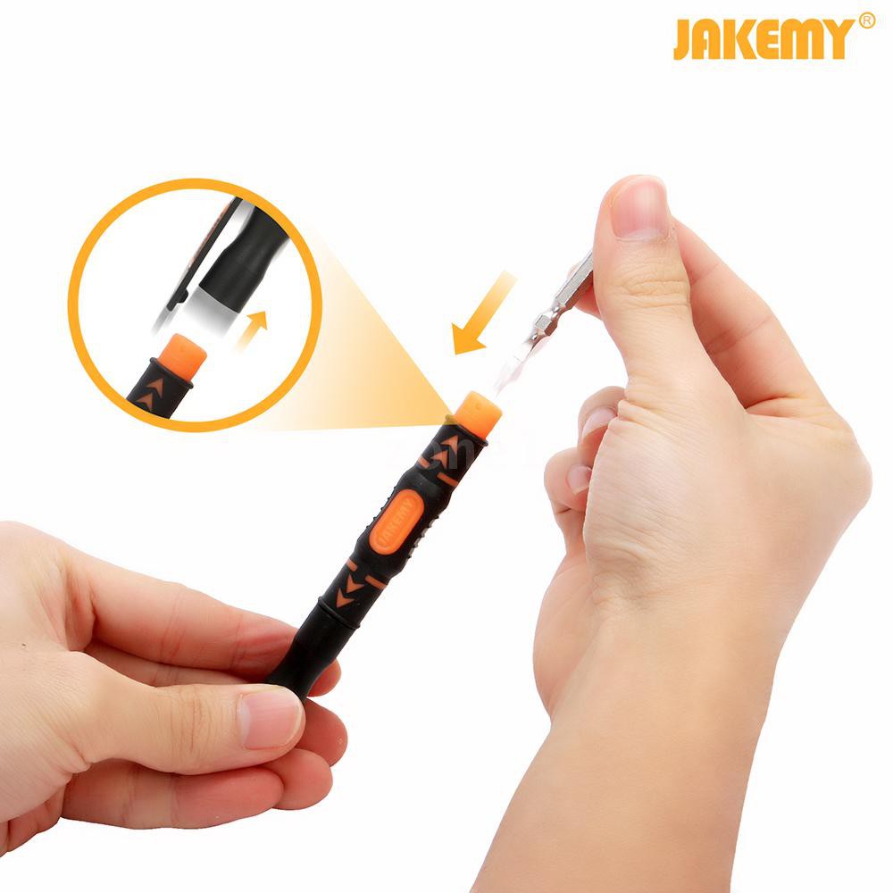 zone1 JAKEMY 3 in 1 Portable Double-head Bits Screwdriver Pen with Magnetic Two Way Slotted and Phillips Bits Screw-driv