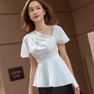 Áo sơ mi công sở lệch vai B-A-M(chất mát,đường may tỉ mỉ 🥰🥰🥰)
