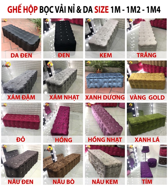 Ghế hộp 1m2, ghế chờ cho khách, ghế hộp có ngăn đựng đồ