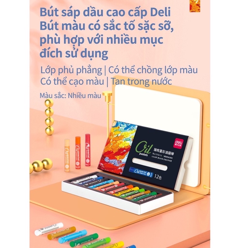 [ DaVinci ] Bút sáp dầu cao cấp Deli - 12/24/36 Màu Sáp - 72133