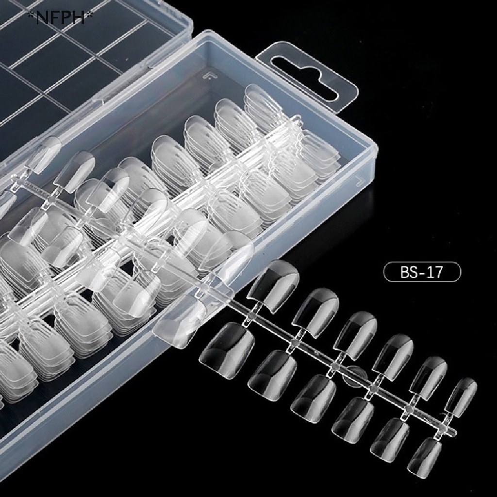 [Hàng mới về] Hộp 240 móng tay giả dài trong suốt tự nhiên bằng nhựa ABS che phủ đầy đủ bán chạy