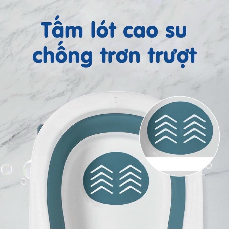 Chậu tắm gập gọn có nhiệt kế - Tặng kèm phao tắm - Có bán lẻ phao tắm