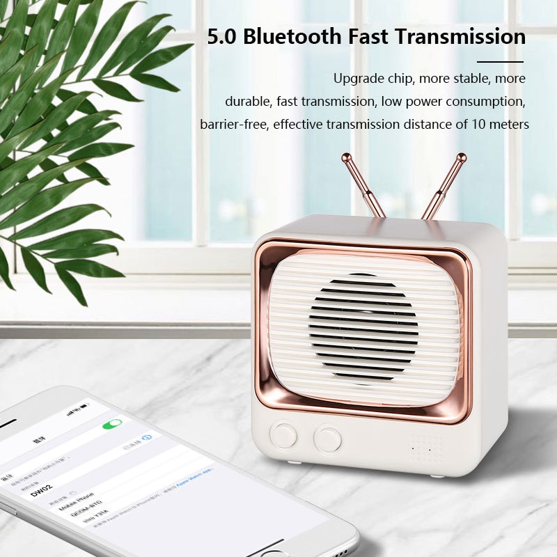 Loa Bluetooth Không Dây Dw02 Mini Hình Tv 4d Hỗ Trợ Thẻ Nhớ