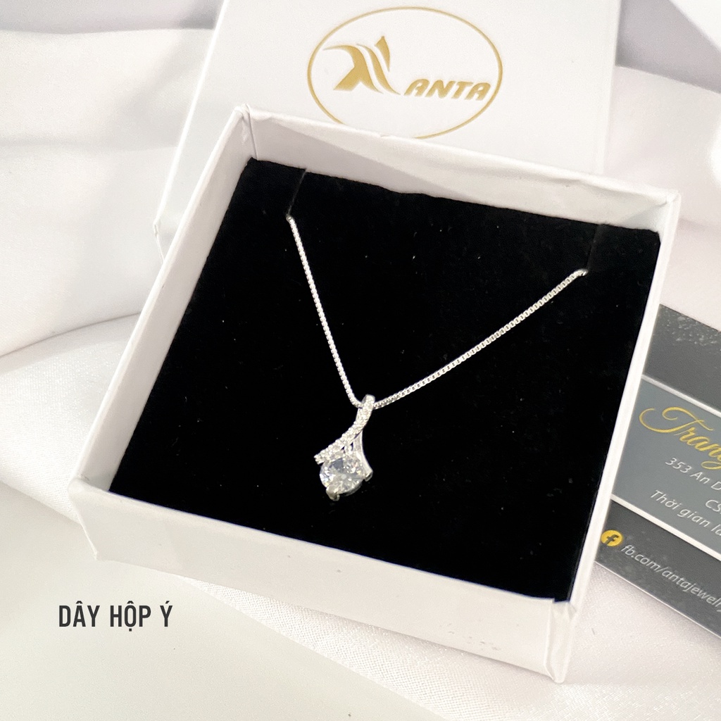 Dây chuyền bạc ANTA Jewlery , vòng cổ nữ mặt xoắn đính đá ATJ9049
