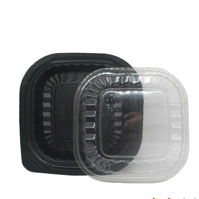 Set 100 Hộp/50 Hộp nhựa đế đen HT12 đựng bánh mì bơ tỏi phô mai Hàn Quốc