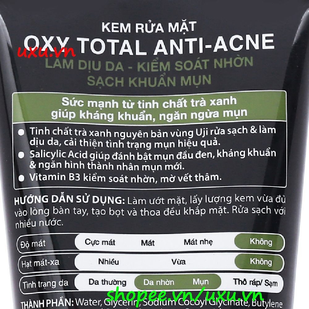 Sữa Rửa Mặt Nam 100G Oxy Sạch Mụn, Với uxu.vn Tất Cả Là Chính Hãng.