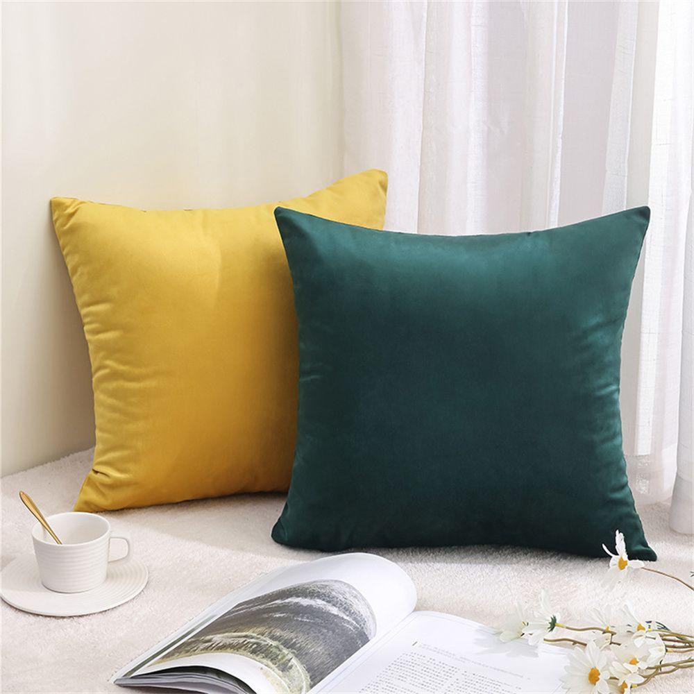 Vỏ Gối Nhung Trơn Hiện Đại Thời Trang Trang Trí Sofa