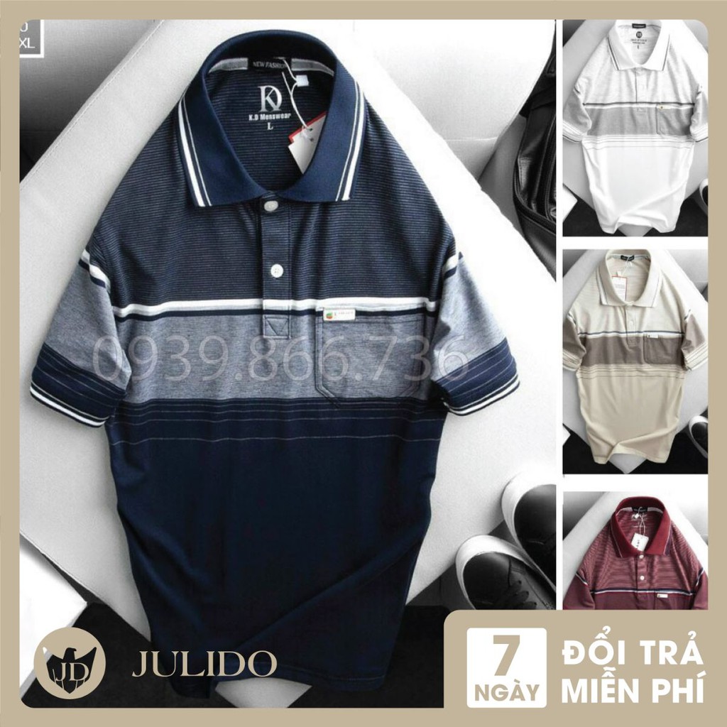 Áo polo nam có túi - Áo phông nam trung niên có túi vải cá sấu Cotton xuất xịn,chuẩn form, sang trọng - thanh lịch