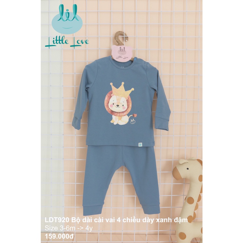 [CHÍNH HÃNG] Bộ dài cài vai 4 chiều dày họa tiết trẻ em LDT920 Little Love