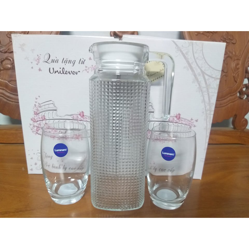 Bộ bình ly thủy tinh 3 món