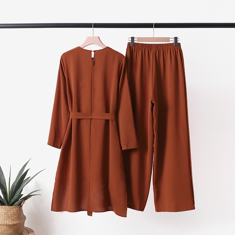 Zanzea Set Áo Dài Tay Cổ Yếm Quần Dài Ống Rộng Thời Trang Dành Cho Nữ