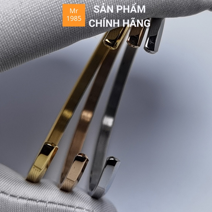 Vòng tay C cuff classic freesize không phai màu thép titan thời trang cá tính