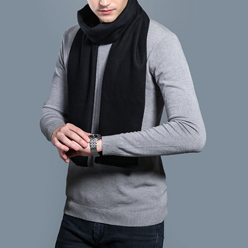 Khăn Choàng Pashmina Mềm Mại Màu Trơn Phối Tua Rua 9 Màu Lựa Chọn Cho Nam