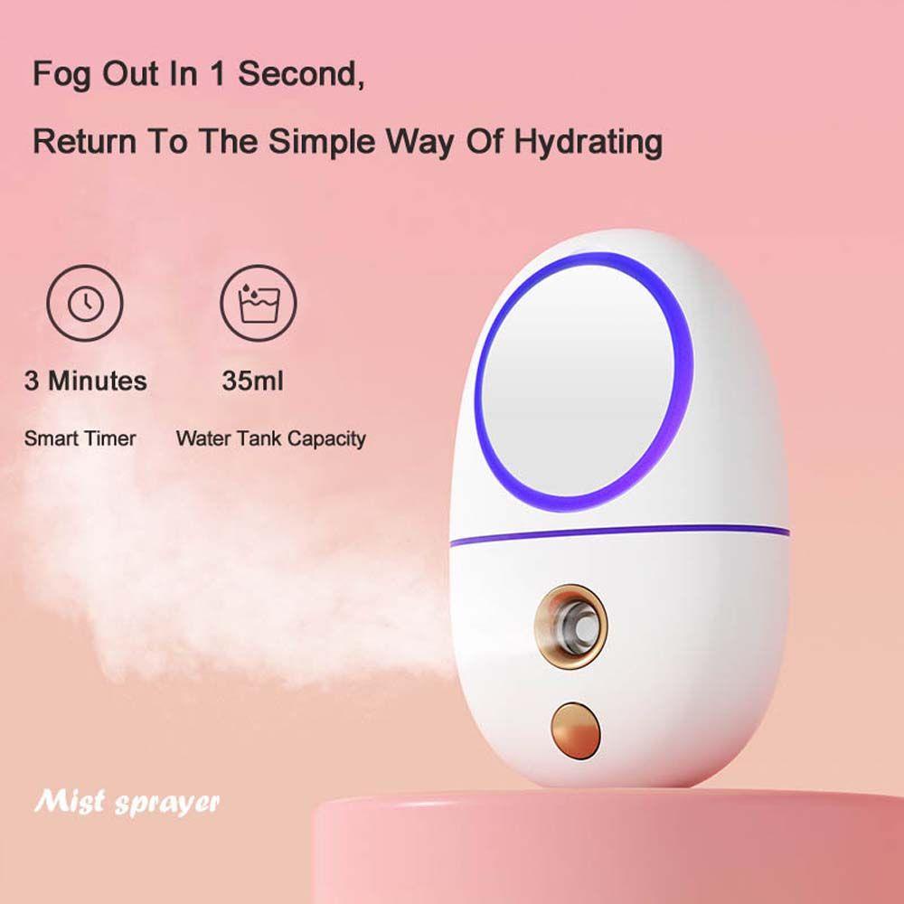 OCEANMAP Máy Xông Hơi Nano Mini Kèm Gương Trang Điểm Chăm Sóc Da Mặt Có Thể Sạc Lại Bằng Cổng USB