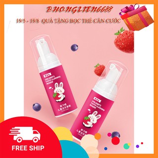 Kem đánh răng tạo bọt trẻ em, Kem đánh răng chống sâu răng cho trẻ em dạng bọt vị Dâu tây - Cam tuyệt đối an toàn
