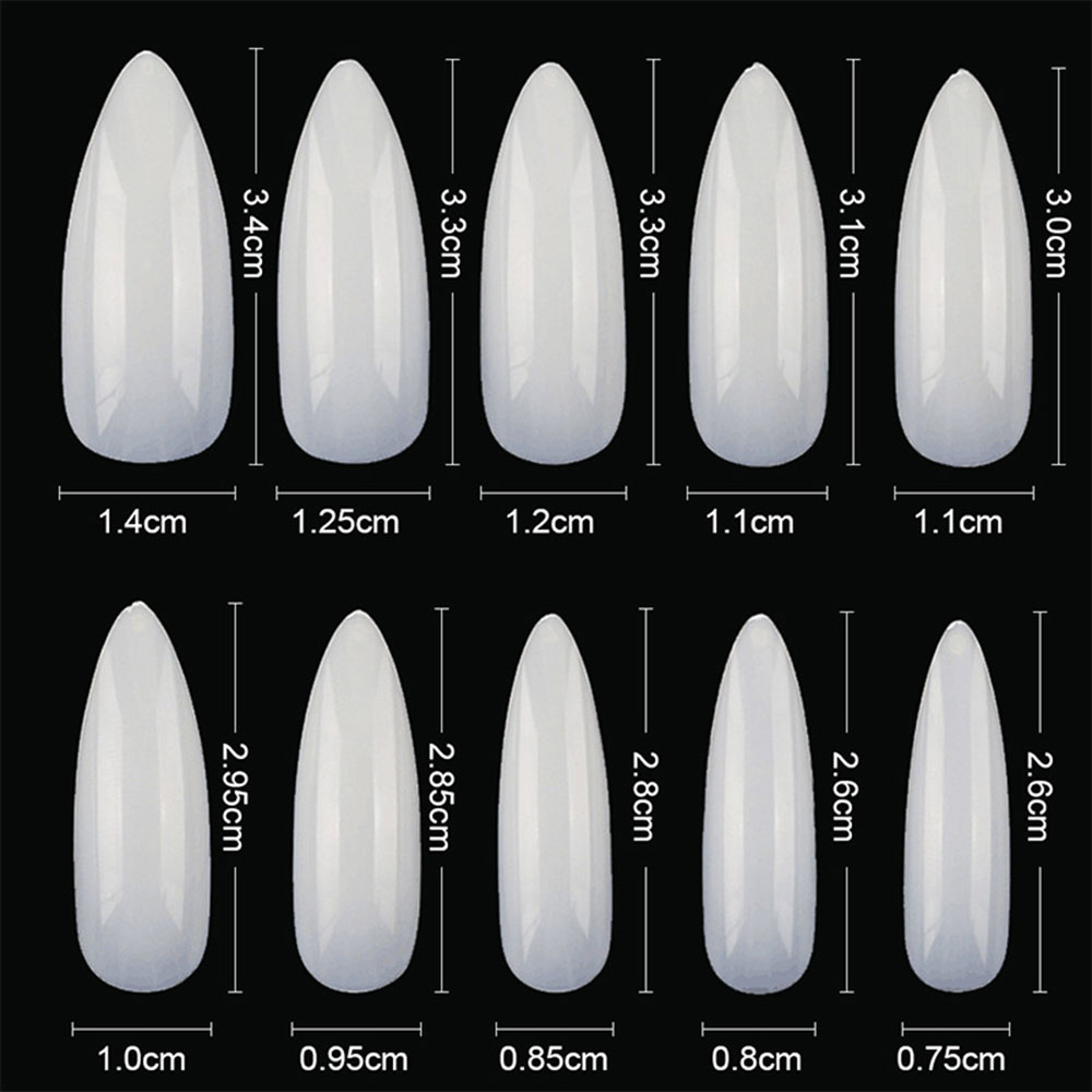 [Hàng mới về] Set 100 móng tay giả dài che phủ toàn diện 3 màu sắc