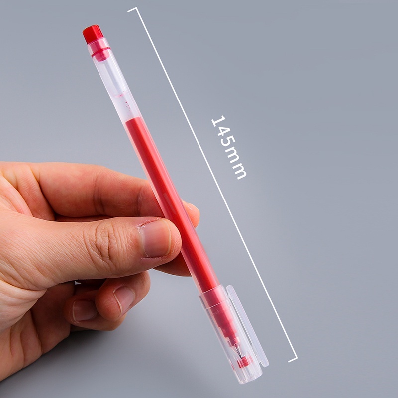 Bút bi gel dung tích lớn 0.5mm màu xanh dương/đỏ/đen cho học sinh
