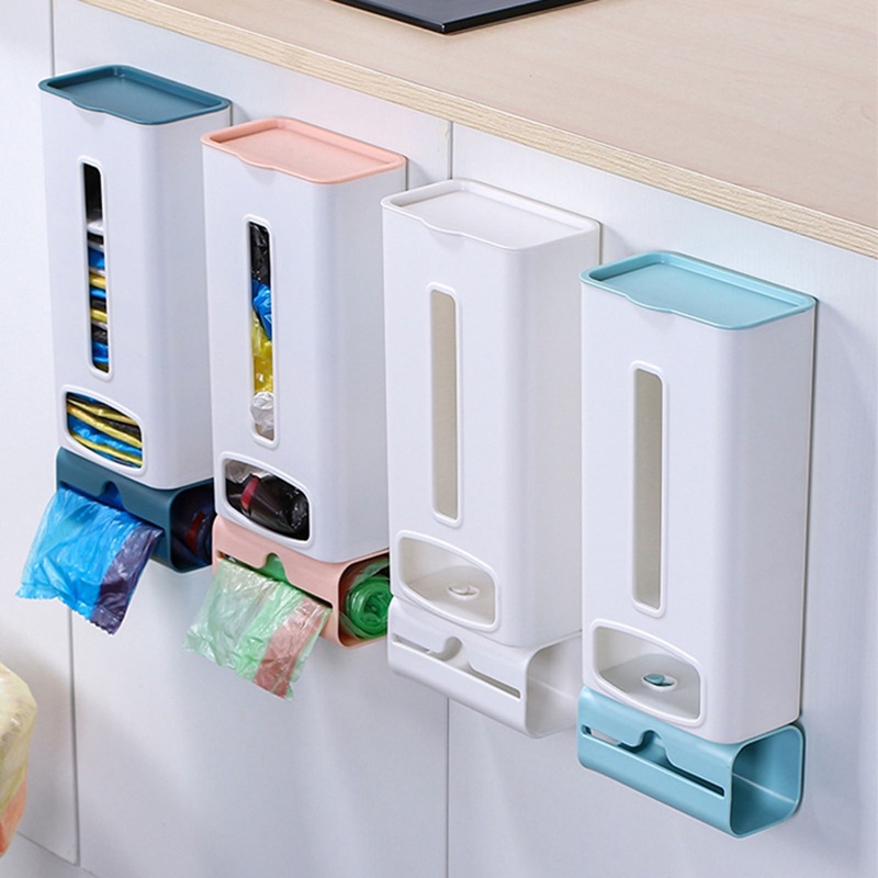 Hộp Đựng Túi Rác Gắn Tường Đa Năng Bằng Nhựa Tiện Lợi Dành Cho Nhà Bếp