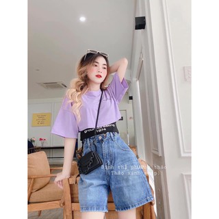 ÁO CROPTOP 3 LỖ 2 MÓN TÍM HOTTREND