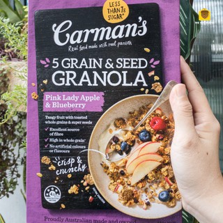 NGŨ CỐC GRANOLA CARMAN 5 LOẠI HẠT VỚI TÁO VÀ BLUEBERRY 450G
