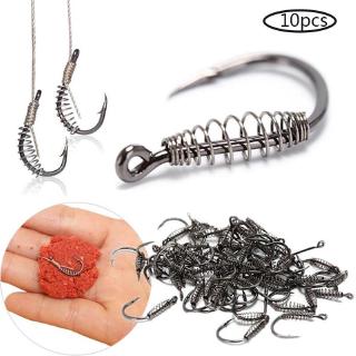 Set 10 / 10 Lưỡi Câu Cá Bằng Thép Có Lò Xo Xoay Được