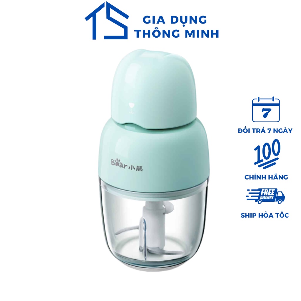 Máy Xay Mini Đa Năng Bear QSJ-B01P1  Đồ Ăn Dặm Cho Bé - Công suất 120W - Dung tích chứa:300ml - Chính Hãng