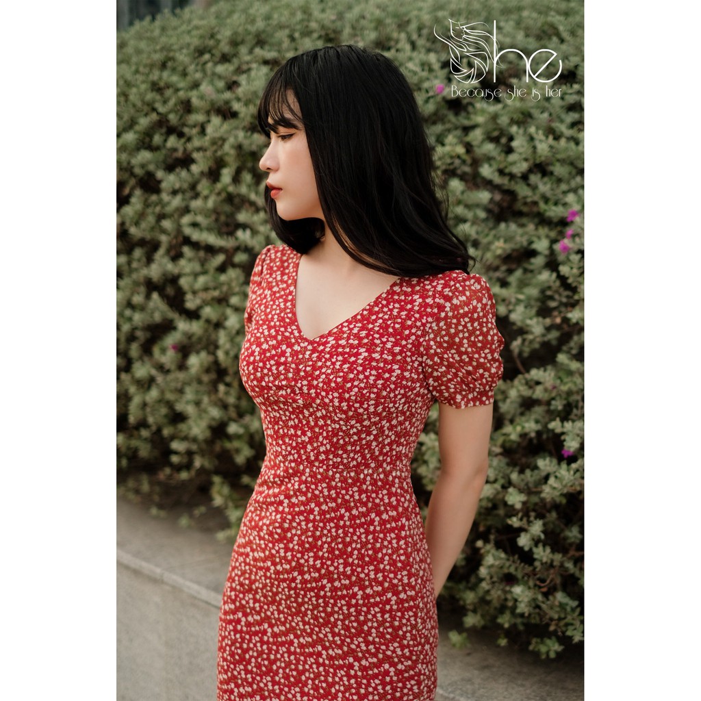 Rouie Dress - Đầm cổ V tay ngắn | SDX108