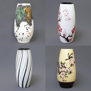 Lọ hoa sứ cao cấp Bát Tràng cao 20cm S102 - 6 màu men