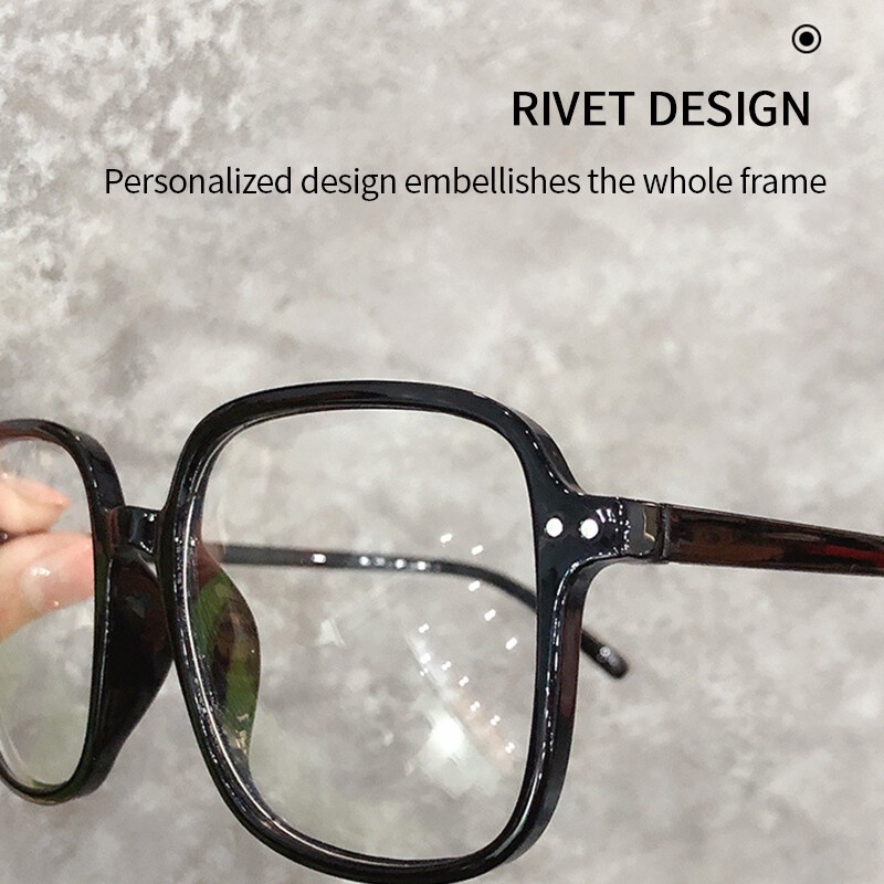 Mắt Kính Chống Bức Xạ Gọng Vuông Màu Đen Phong Cách Hàn Quốc Cho Nữ