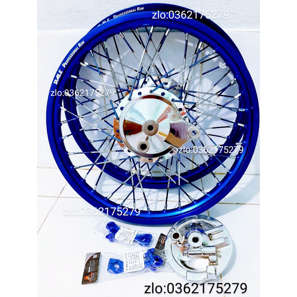 CẶP BÁNH CĂM XE WAVE ,DREAM TRƯỚC SAU ĐÙM NIỀN NHÔM DALE .BAN ZAI .SOLUTE .SH THÁI MÀU XANH KÈM  MÁ VỚI A