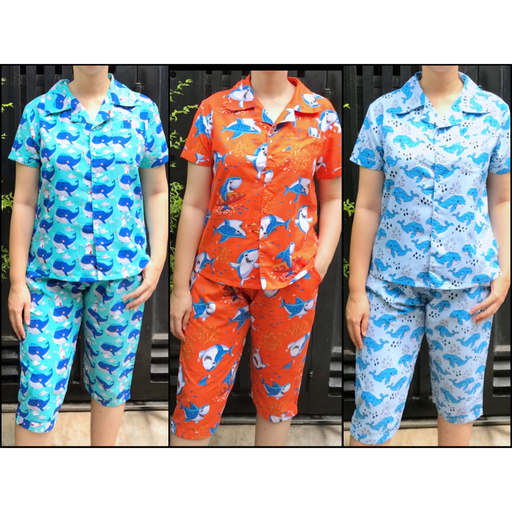 Pijama lửng nữ vải kate thái mịn đẹp không nhăn size 50-65kg nhiều mẫu