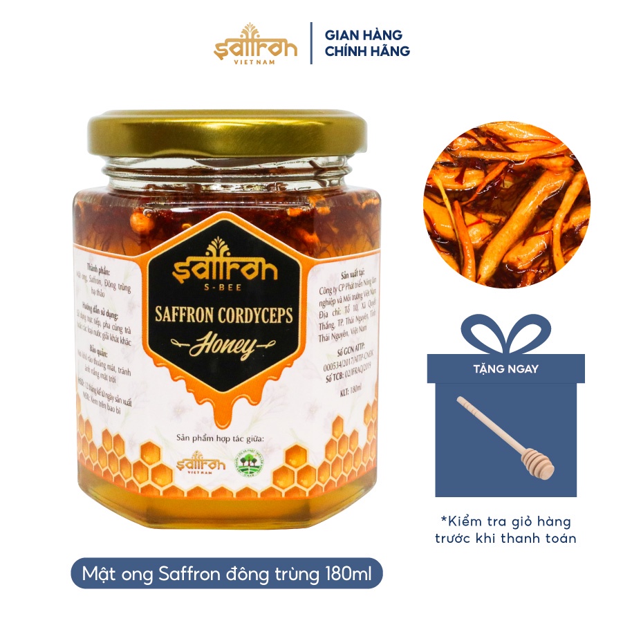 Saffron Cordyceps Honey - Mật Ong Saffron Đông Trùng Hạ Thảo 180ml/lọ thương hiệu Saffron Việt Nam