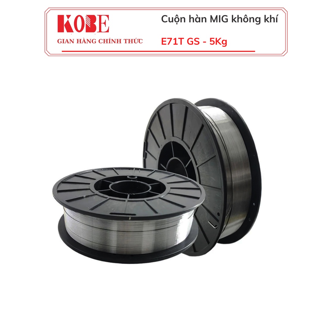 Cuộn dây hàn mig KOBE 5kg không cần sử dụng khí khi hàn
