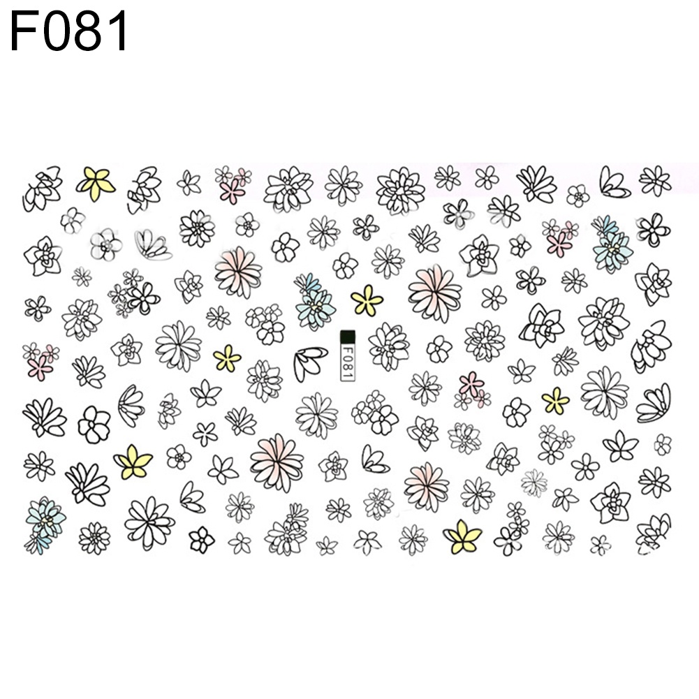 1 Tấm Sticker Dán Móng Tay Hình Chim Hồng Hạc Hoạt Hình 3D DIY Thời Trang