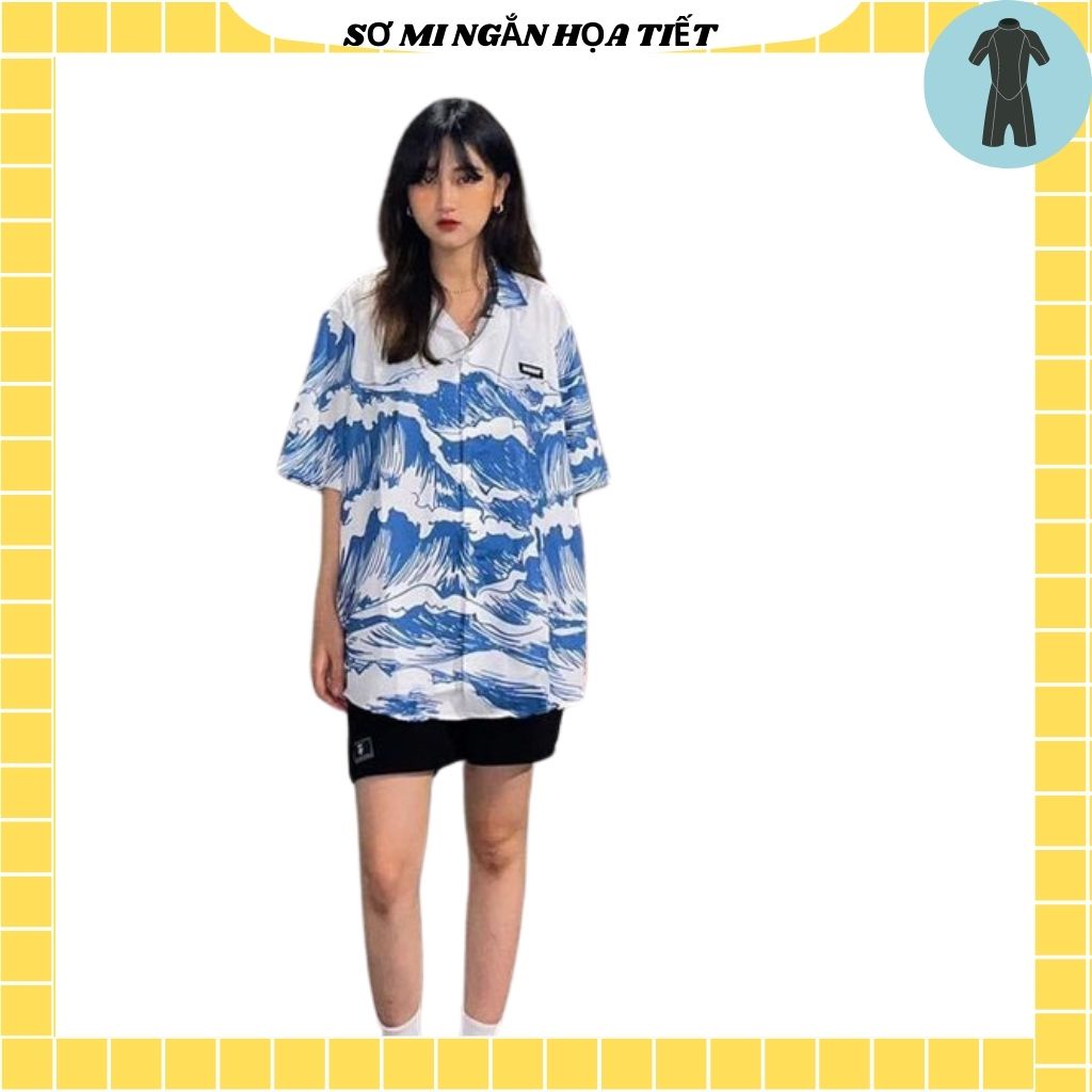 Áo Sơ Mi Tay Ngắn Unisex Cổ Bẻ Phong Cách Hàn Quốc Freesize