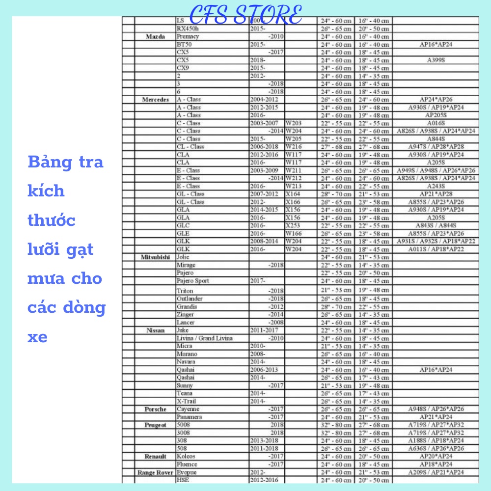 Lưỡi gạt mưa ô tô, siêu bền, gạt siêu sạch, phù hợp với mọi dòng xe